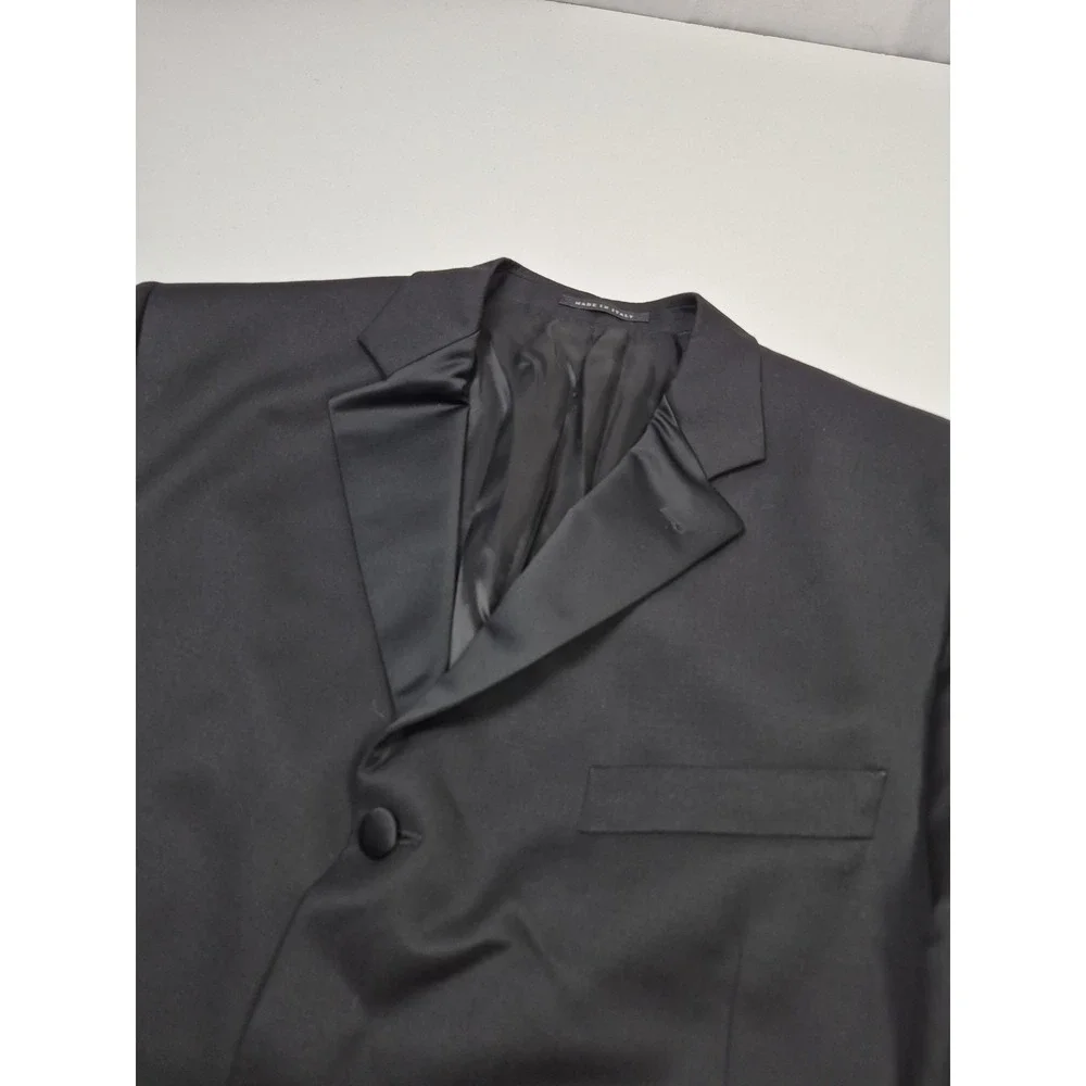 Loro Piana Lubiam Tuxedo Jacket Mens 48R Black Super 120s Wool 3 Button Italy